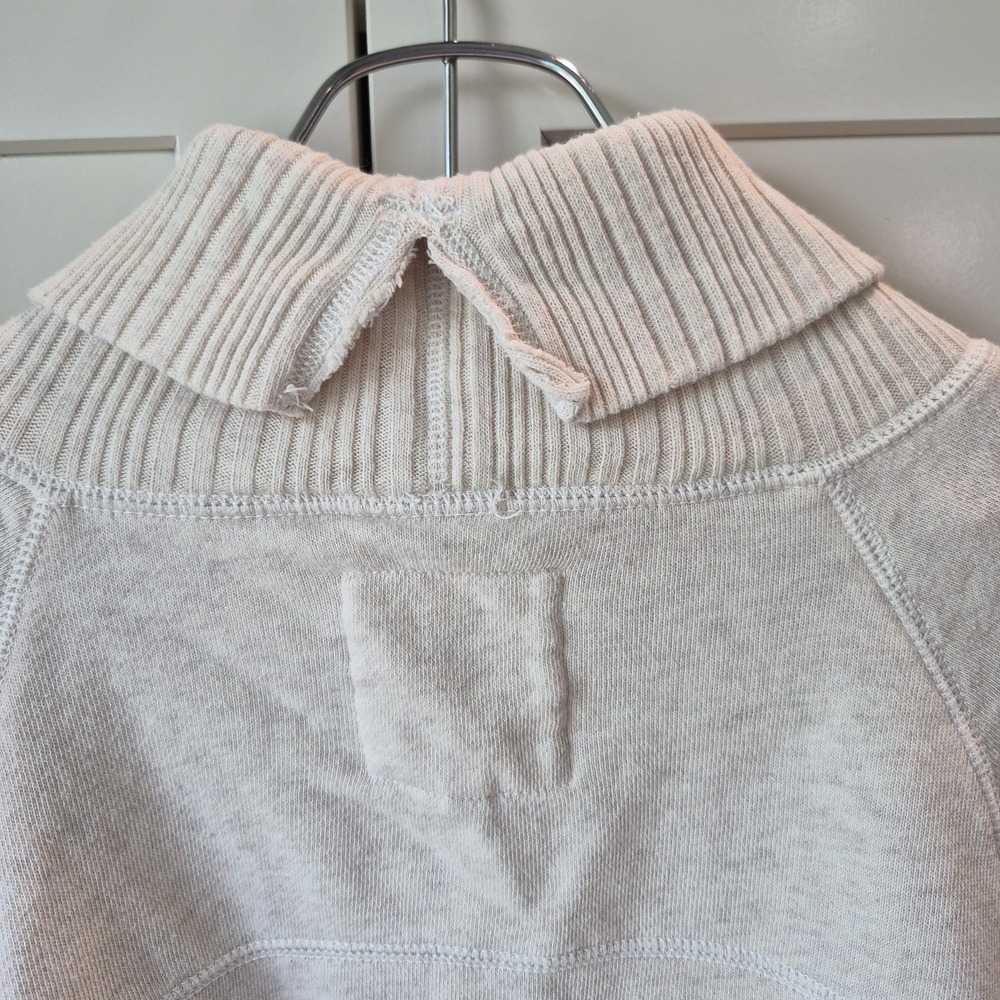 Aerie Cropped Turtleneck Sweatshirt Oatmeal Heather Cream Long Sleeve Size XS - Picture 5 of 6